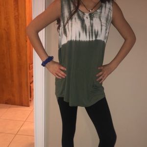 Green and white ombré tank